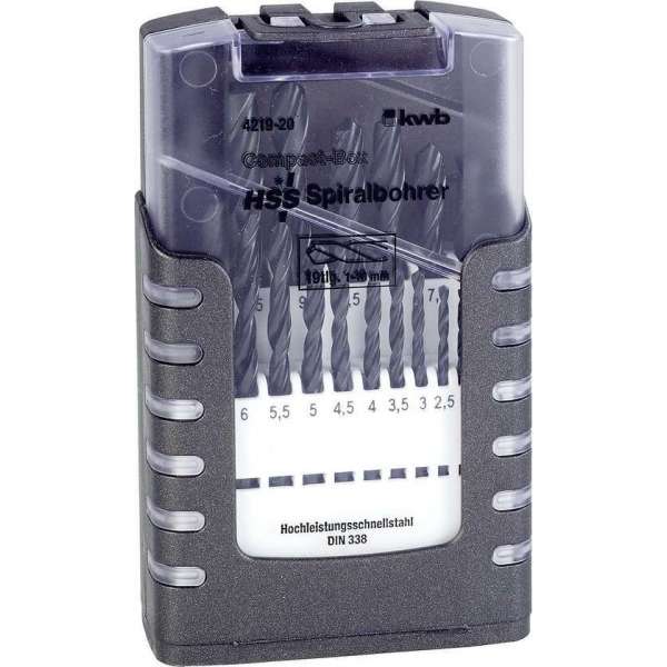 KWB HSS Borenset - 1-10 mm - 19-delig KWB HSS Borenset - 1-10 mm - 19-delig