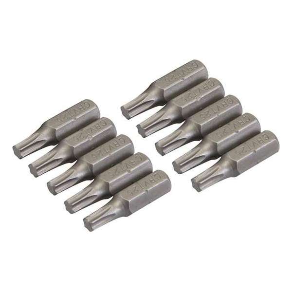 Silverline T25 Cr-V schroevendraaier bits, 10 stuks T25