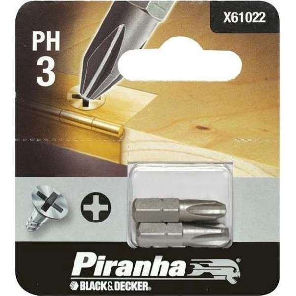 Piranha schroefbit ph3 X61022 (2 stuks) 25mm Piranha schroefbit ph3 X61022 (2 stuks) 25mm