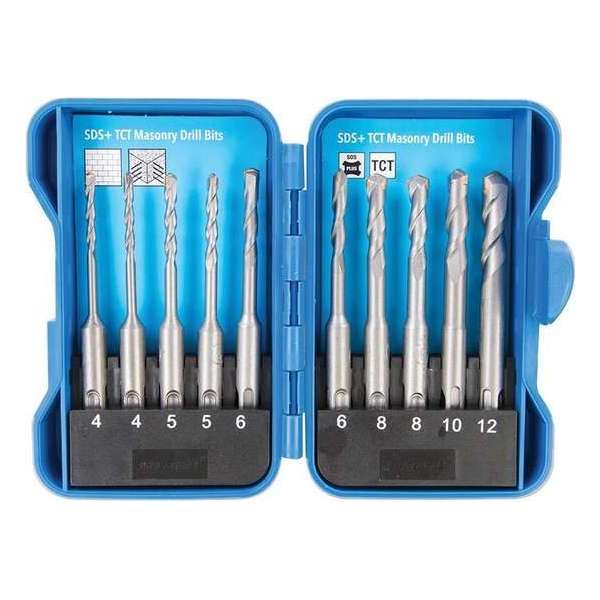 Silverline SDS-plus TCT metselwerk boorbitset 4-12 mm, 10-delig Silverline SDS-plus TCT metselwerk boorbitset 4-12 mm, 10-delig