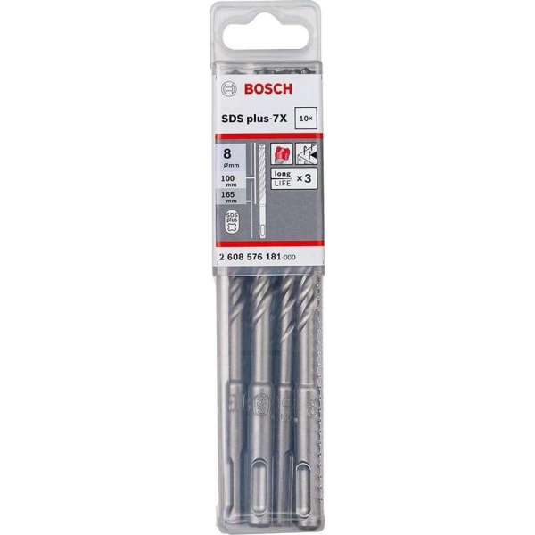 10X SDS+ BOOR PLUS-7X 8x100x165 10X SDS+ BOOR PLUS-7X 8x100x165