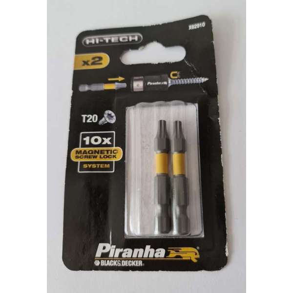 Piranha Screwlock schroefbits T20 50mm x2 Piranha Screwlock schroefbits T20 50mm x2