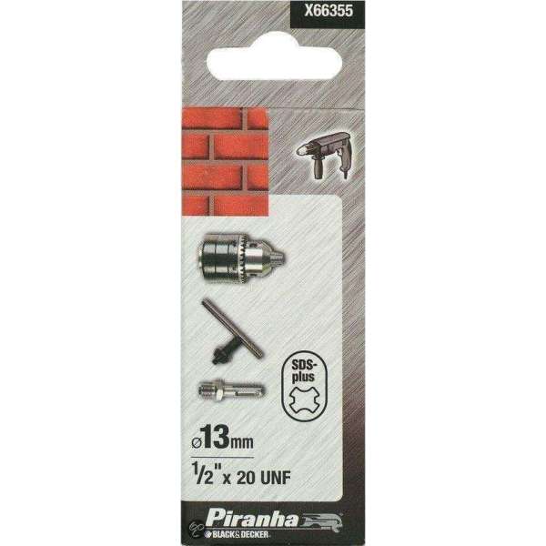 Piranha Combinatie van Boorkop+sleutel & SDS+adaptor 13mm X66355 Piranha Combinatie van Boorkop+sleutel & SDS+adaptor 13mm X66355