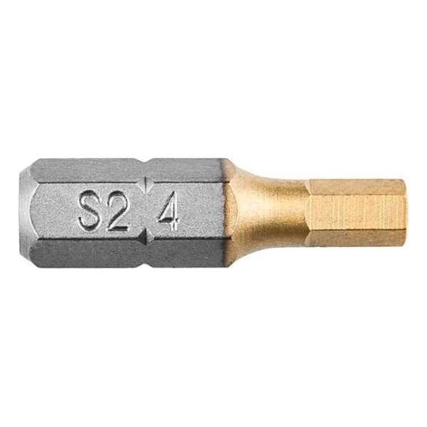 Schroef Bit Inbus HEX 4,0 25 mm. (2X) GRAPHITE Schroef Bit Inbus HEX 4,0 25 mm. (2X) GRAPHITE