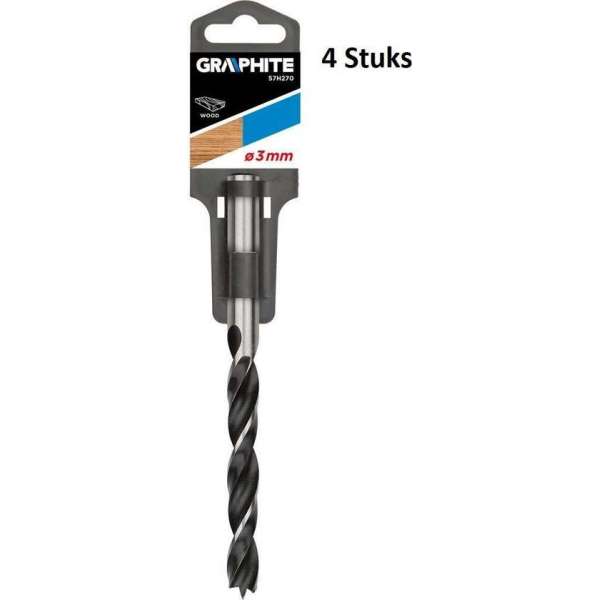 GRAPHITE Houtboor 3 mm | 4 Stuks GRAPHITE Houtboor 3 mm | 4 Stuks