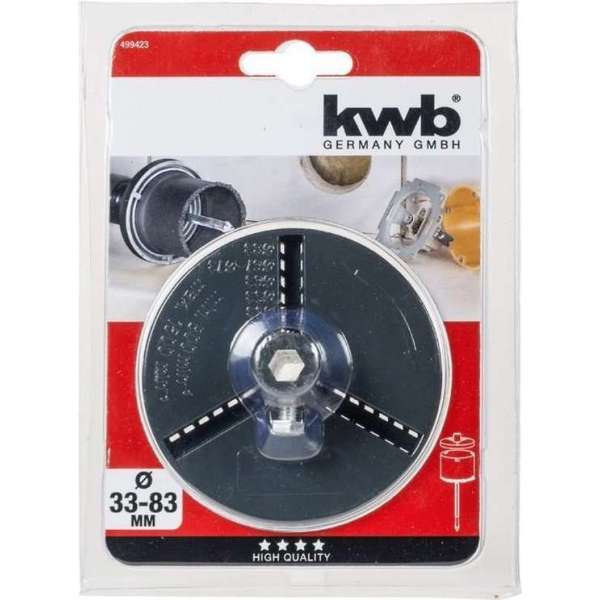 kwb 499423 Opnamebord voor gatenzaag 33 mm, 53 mm, 63 mm, 67 mm, 73 mm, 83 mm 1 stuk(s) kwb 499423 Opnamebord voor gatenzaag 33 mm, 53 mm, 63 mm, 67 mm, 73 mm, 83 mm 1 stuk(s)
