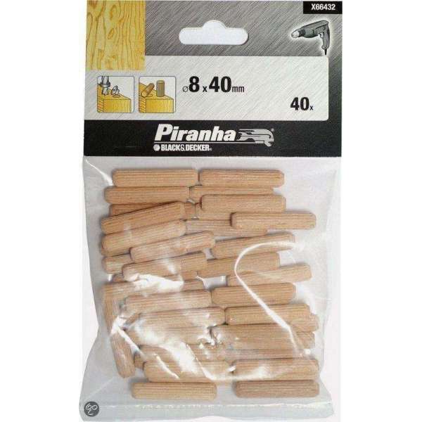 Piranha Deuvels, 40 mm lengte 8mm 40x X66432 Piranha Deuvels, 40 mm lengte 8mm 40x X66432