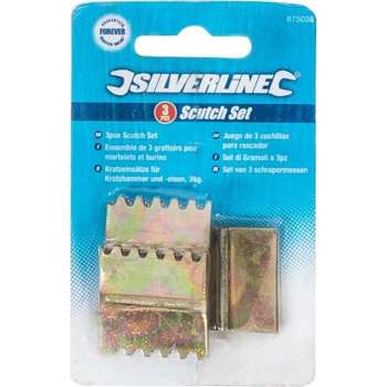 Silverline Tegelkammen Set 25 mm. - Vlak en Kamvormig - 3 Delig