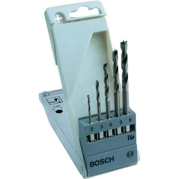 Hout-spiraalboorset 5-delig Bosch Accessories 2608595525 1/4 (6.3 mm) 1 set(s) Hout-spiraalboorset 5-delig Bosch Accessories 2608595525 1/4 (6.3 mm) 1 set(s)