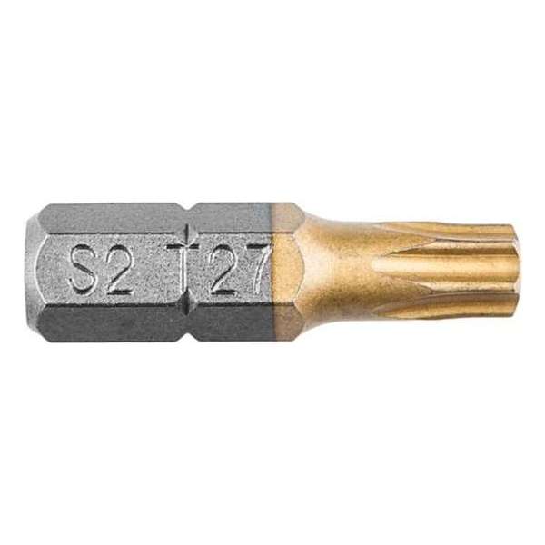 Bit Torx T27, 25mm S2 TIN, 2 op een blister Bit Torx T27, 25mm S2 TIN, 2 op een blister