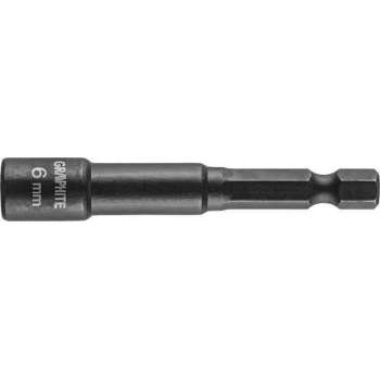GRAPHITE Dop / Bit IMPACT 6 mm x 65 mm, S2 Staal Magnetisch