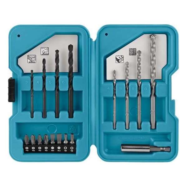 Makita D-40200 Boor/bit set 17-delig Makita D-40200 Boor/bit set 17-delig
