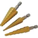 Silverline HSS Trapgatboor / Stappenboor / Piramideboor met Titanium Coating - 1/8" - 3/4" - 3 Delig
