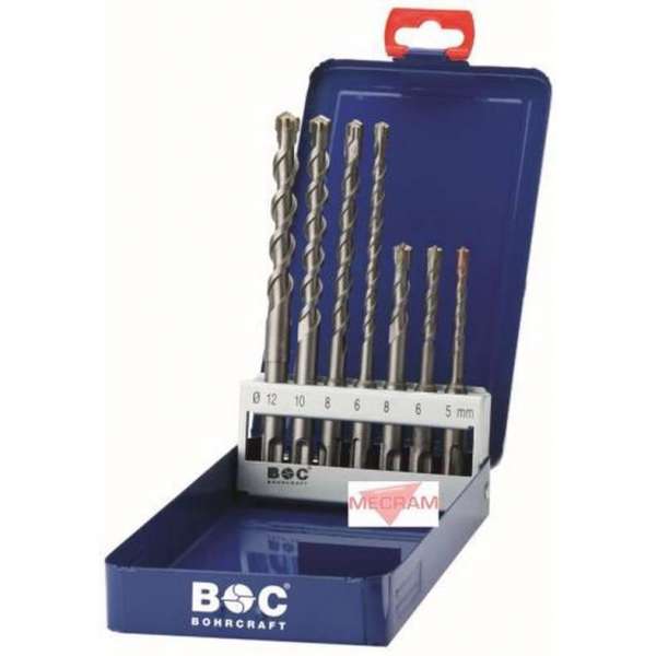 Bohrcraft Hamerborenset 4-X SDS-Plus met 4 HM snijkanten 7-delig Bohrcraft Hamerborenset 4-X SDS-Plus met 4 HM snijkanten 7-delig