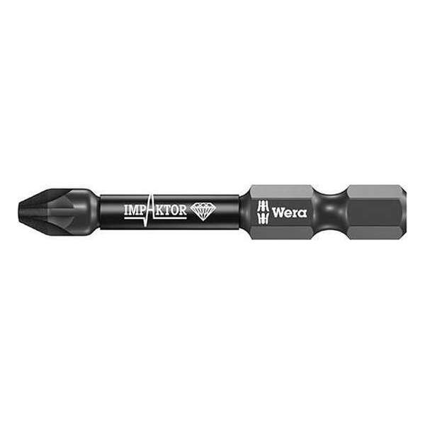 Wera 05057661001 1/4" Pozidrive Impaktor Bit - PZ2 x 50mm Wera 05057661001 1/4" Pozidrive Impaktor Bit - PZ2 x 50mm