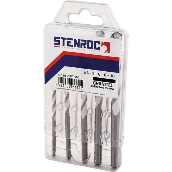 GRANITEC percusie beton/graniet boor SET 4+5+6+8+10 mm GRANITEC percusie beton/graniet boor SET 4+5+6+8+10 mm