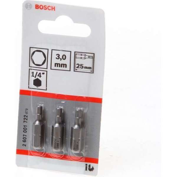 Bosch - BIT 1/4XH-TORS/IS 3 /3 - 3 stuks Bosch - BIT 1/4XH-TORS/IS 3 /3 - 3 stuks