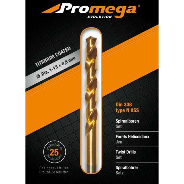 PROMEGA - SET TIN GESLEPEN BOREN 1-10/0,5 MM - 19 PCS - TI - 1-10/0.5 MM - 19 PCS - TI PROMEGA - SET TIN GESLEPEN BOREN 1-10/0,5 MM - 19 PCS - TI - 1-10/0.5 MM - 19 PCS - TI