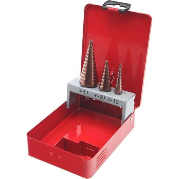 3 Delige HSS - 5% Cobalt Trapgatborenset / Stappenborenset 3 Delige HSS - 5% Cobalt Trapgatborenset / Stappenborenset