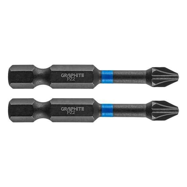 GRAPHITE Bit IMPACT PZ 2 x 50 mm, S2 Staal Full Fit Kop, 2 stuks GRAPHITE Bit IMPACT PZ 2 x 50 mm, S2 Staal Full Fit Kop, 2 stuks