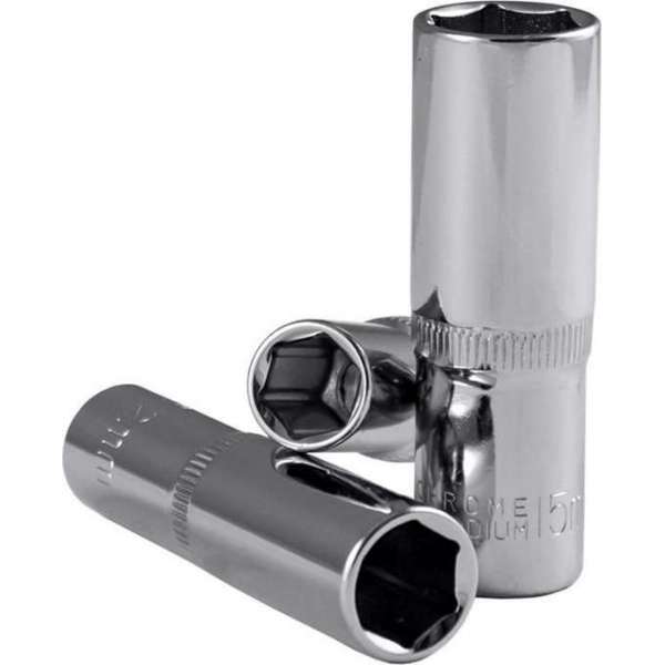JBM Tools | 6-kanten mondstuk 3/8" 65mm lang, 15mm - verchroomd JBM Tools | 6-kanten mondstuk 3/8" 65mm lang, 15mm - verchroomd