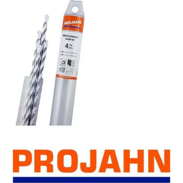 PROJAHN Multifunctionele borenset met hardmetalen punt , 4-dlg., Ø 6x200 + Ø 6x300 + Ø 6,5x200 + Ø 6,5x300 PROJAHN Multifunctionele borenset met hardmetalen punt , 4-dlg., Ø 6x200 + Ø 6x300 + Ø 6,5x200 + Ø 6,5x300