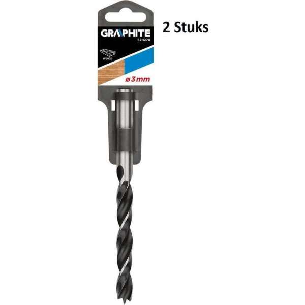 GRAPHITE Houtboor 3 mm | 2 Stuks GRAPHITE Houtboor 3 mm | 2 Stuks