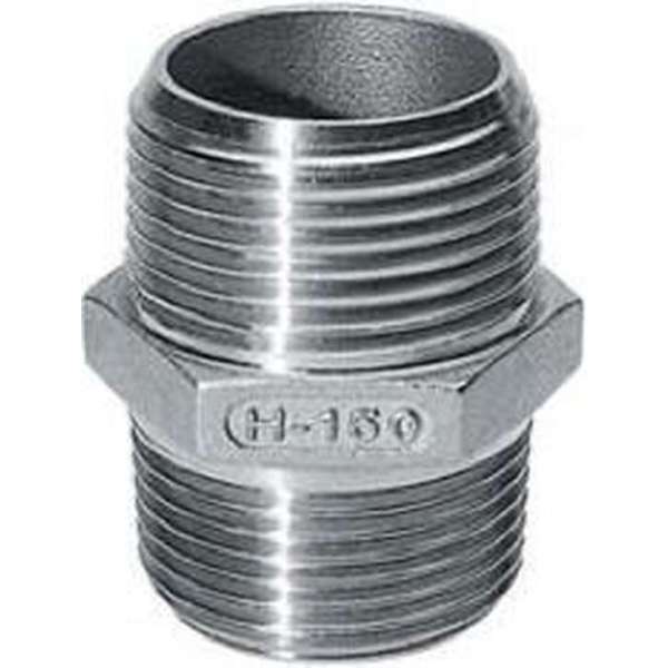 Dubbele nippel RVS 316 3/4'' Dubbele nippel RVS 316 3/4''