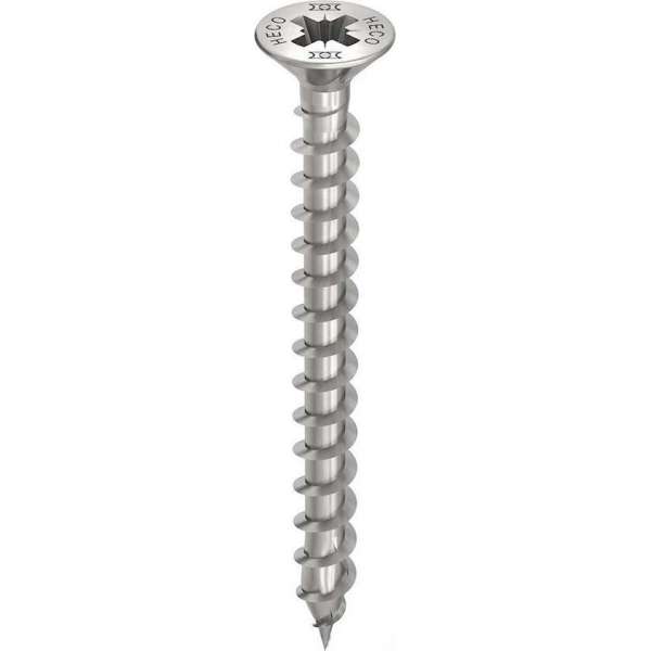 Heco Topix Plus spaanplaatschroef rvs pk 45x45mm pz2 Heco Topix Plus spaanplaatschroef rvs pk 45x45mm pz2