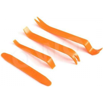 OWO - auto interieur demontage ontmanteling opener set plastic kunststof 4 delig oranje
