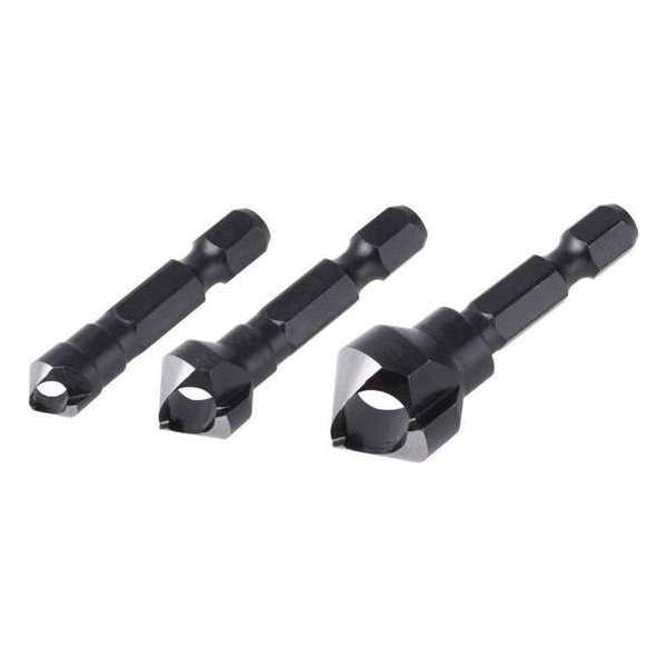 Wolfcraft Verzinkboorset met gat, 3-delig Wolfcraft Verzinkboorset met gat, 3-delig