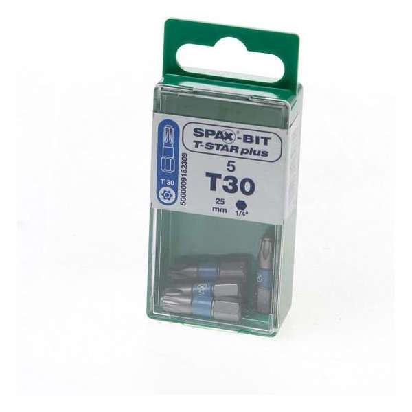 Spax Bit TX30 blauw blister van 5 bits Spax Bit TX30 blauw blister van 5 bits
