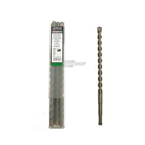 Hitachi Carbide Hammer Drill Bit SDS-Plus, diam. 12 mm 260/200 mm, 2-cutter set of 10 Hitachi Carbide Hammer Drill Bit SDS-Plus, diam. 12 mm 260/200 mm, 2-cutter set of 10