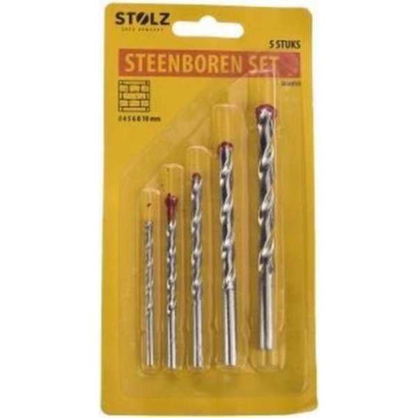 Stolz - Steenboren - Boren - Steen - 4, 5, 6, 8, 10 mm - 5 stuks Stolz - Steenboren - Boren - Steen - 4, 5, 6, 8, 10 mm - 5 stuks