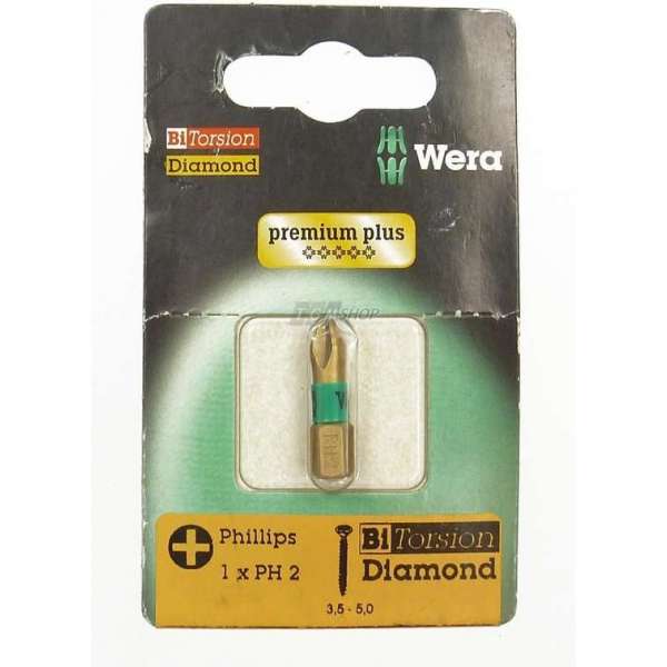 Wera Bit, Pozidriv, 1xPZ2, 3.5 -5.0 (855/1) Wera Bit, Pozidriv, 1xPZ2, 3.5 -5.0 (855/1)