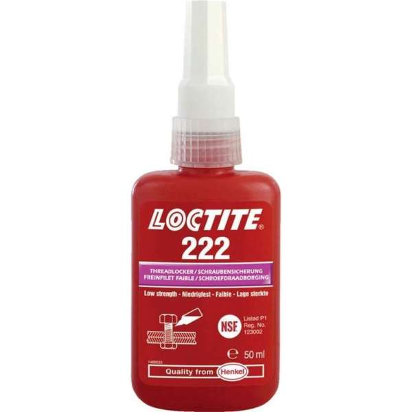 LOCTITE 222 Schroefdraadborgmiddel Paars 50ml - Lage sterkte LOCTITE 222 Schroefdraadborgmiddel Paars 50ml - Lage sterkte