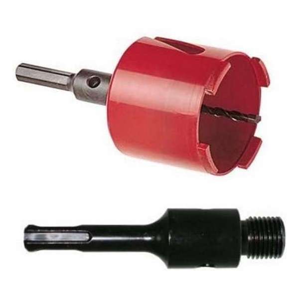 Dozenboor 82mm steen inclusief 6-kant en SDS+ adapter Dozenboor 82mm steen inclusief 6-kant en SDS+ adapter