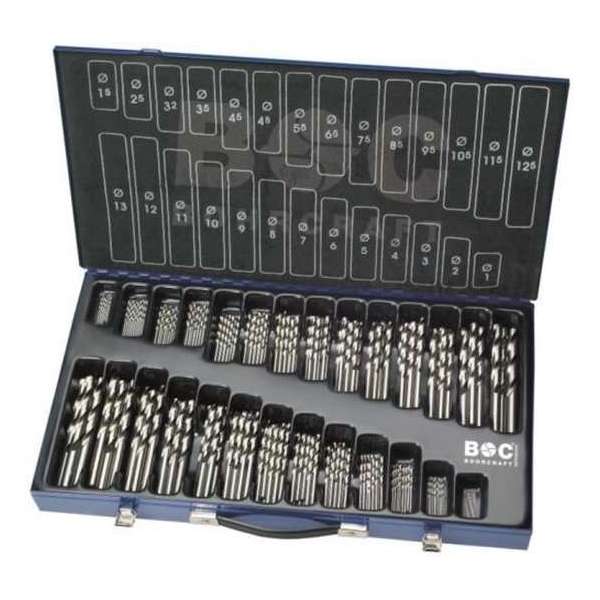 Bohrcraft borenset 220 delig DIN 338 spiraalboren HSS-G Bohrcraft borenset 220 delig DIN 338 spiraalboren HSS-G