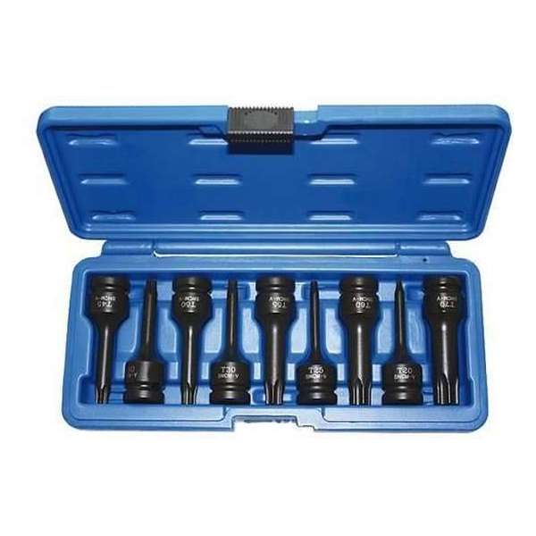 Torx kracht bitset lang 1/2" 9 delig Normex 21-337-2 Torx kracht bitset lang 1/2" 9 delig Normex 21-337-2