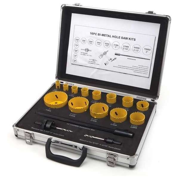 HBM 16 Delige Bi-Metaal Gatzagenset HBM 16 Delige Bi-Metaal Gatzagenset