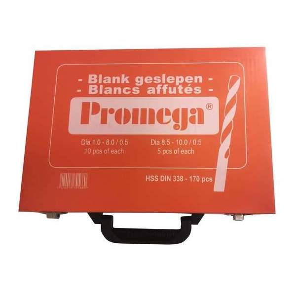 PROMEGA - KOFFER MET BLANK GESLEPEN BOREN-170 PCS - GROUND WHITE FINISHED-170 PCS PROMEGA - KOFFER MET BLANK GESLEPEN BOREN-170 PCS - GROUND WHITE FINISHED-170 PCS