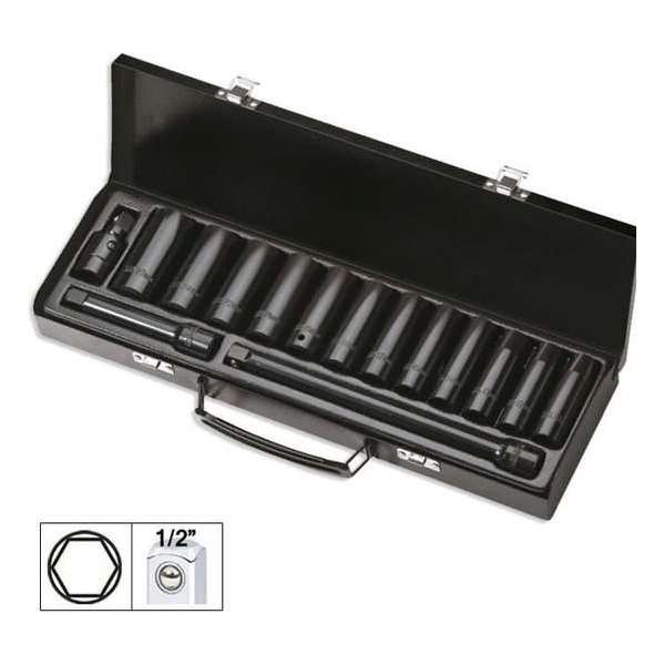 JBM Tools | Set van 15 lange inbus slagkoppen 1/2" JBM Tools | Set van 15 lange inbus slagkoppen 1/2"