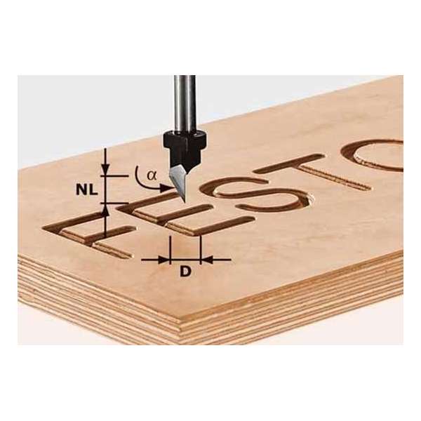 Festool HW S8 D11/60° Graveerfrees HW 491003 Festool HW S8 D11/60° Graveerfrees HW 491003