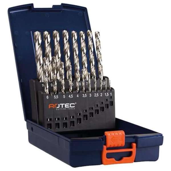 Rotec Spiraalborensets HSS-G 25-delig 1-13 mm Rotec Spiraalborensets HSS-G 25-delig 1-13 mm