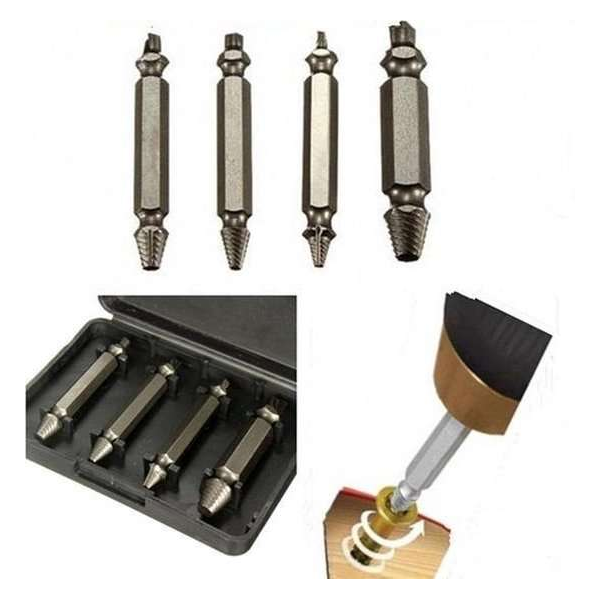 Schroeven Verwijder Set Met Vier Verschillende Diameters - Schroef Verwijderaar Schroeven Verwijder Set Met Vier Verschillende Diameters - Schroef Verwijderaar