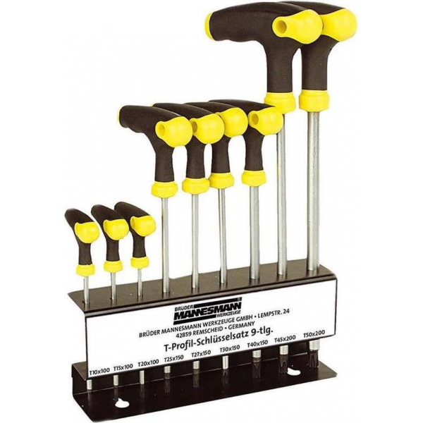 Brüder Mannesmann Torx T-grepen (set 9 stuks) in standaard Brüder Mannesmann Torx T-grepen (set 9 stuks) in standaard