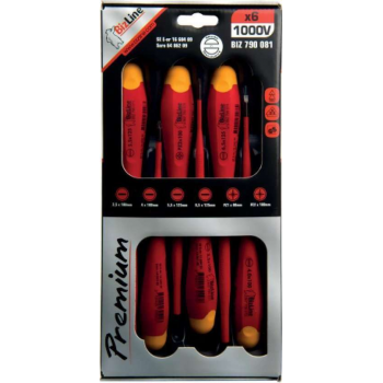 SET VAN 6 GEÏSOLEERDE SCHROEVENDRAAIERS 1000V I-SLIM PLAT/PZ