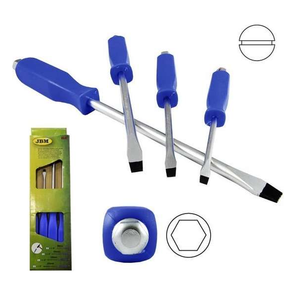 JBM Tools | SET VAN 4 PLATTE SLAG-SCHROEVENDRAAIERS JBM Tools | SET VAN 4 PLATTE SLAG-SCHROEVENDRAAIERS