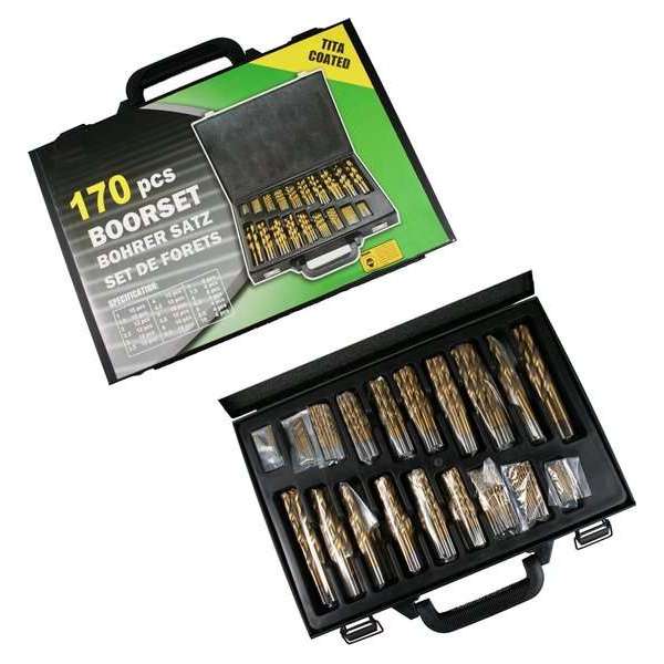 Supergrote set HSS boren in koffer (170 stuks!) Supergrote set HSS boren in koffer (170 stuks!)