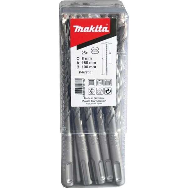 Makita B-47684-10 SDS-Plus Betonboor - 2 snijvlakken - 12 x 160 x 210mm (10st) Makita B-47684-10 SDS-Plus Betonboor - 2 snijvlakken - 12 x 160 x 210mm (10st)